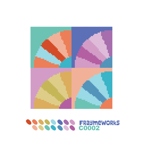 Grandma's Fan Quilt Block 4x4" Needlepoint Canvas
