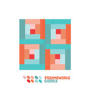 Log Cabin Quilt Block 4x4" Needlepoint Canvas