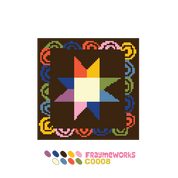 Matilda Star Quilt Block 4x4" Needlepoint Canvas