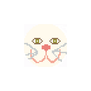 Cat White 1.75" Round Mini Needlepoint Canvas