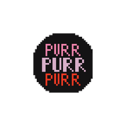 Purr 1.75" Round Mini Needlepoint Canvas