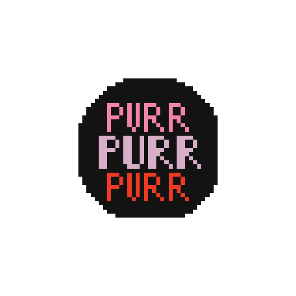 Purr 1.75" Round Mini Needlepoint Canvas