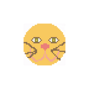 Cat Yellow 1.75" Round Mini Needlepoint Canvas