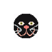 Cat Black 1.75" Round Mini Needlepoint Canvas