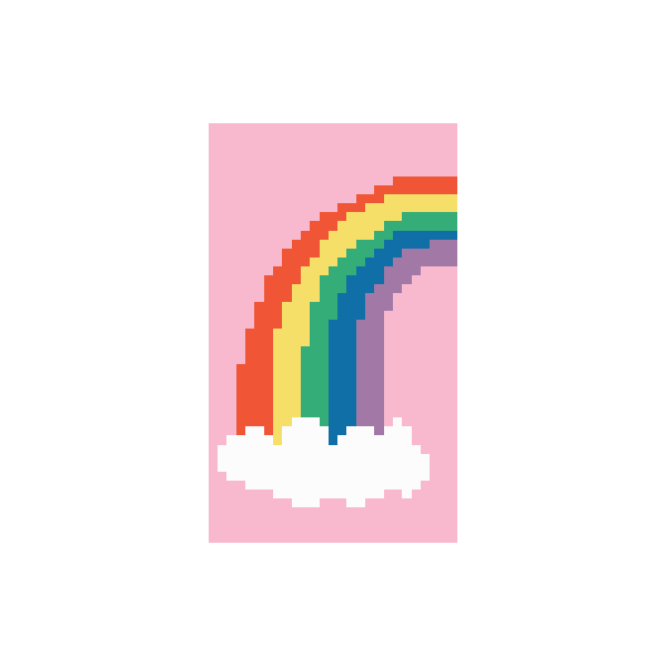 Rainbow 1.25"x 2.25" Mini Needlepoint Canvas