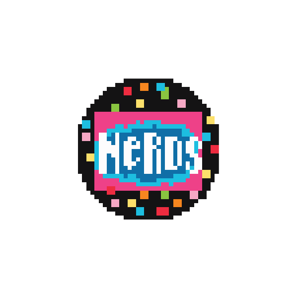 Nerds 1.75" Round Mini Needlepoint Canvas