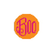 Boo Orange 1.75" Round Mini Needlepoint Canvas