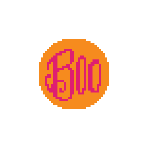 Boo Orange 1.75" Round Mini Needlepoint Canvas