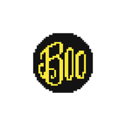 Boo Black 1.75" Round Mini Needlepoint Canvas