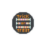 Trick or Treat 1.75" Round Mini Needlepoint Canvas