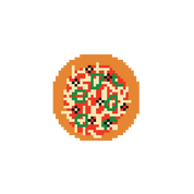 Pizza Big 2.25" round Mini Needlepoint Canvas