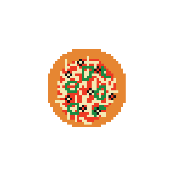 Pizza Big 2.25" round Mini Needlepoint Canvas