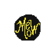 Meow Black 1.75" Round Mini Needlepoint Canvas