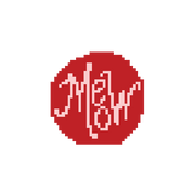Meow Red 1.75" Round Mini Needlepoint Canvas