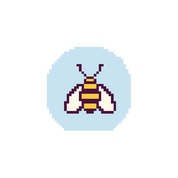 Bee 1.75" Round Mini Needlepoint Canvas