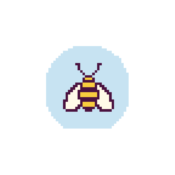 Bee 1.75" Round Mini Needlepoint Canvas