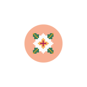 Dogwood 1.75" Round Mini Needlepoint Canvas
