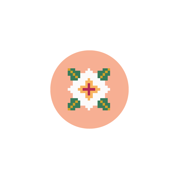Dogwood 1.75" Round Mini Needlepoint Canvas