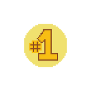 Number 1 Gold 1.75" Round Mini Needlepoint Canvas