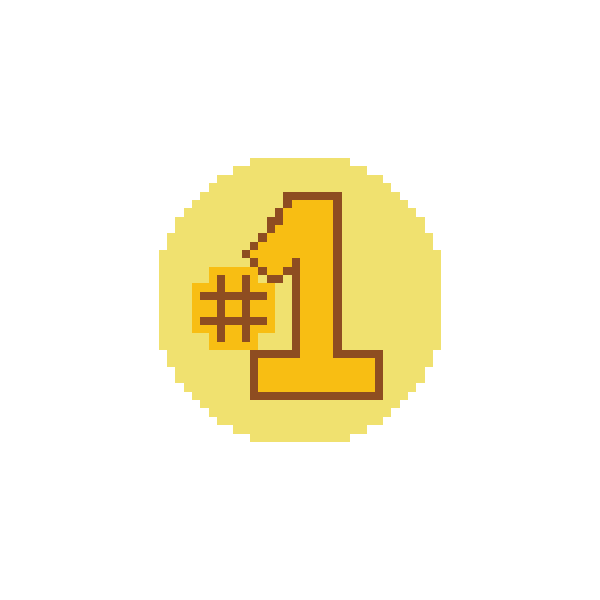 Number 1 Gold 1.75" Round Mini Needlepoint Canvas