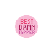 Best Damn Tapper 1.75" Round Mini Needlepoint Canvas
