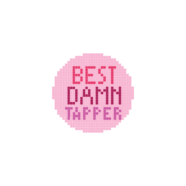 Best Damn Tapper 1.75" Round Mini Needlepoint Canvas
