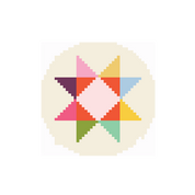Quilt Star Round 2.25" round Mini Needlepoint Canvas