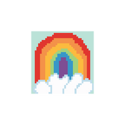 Square Rainbow 2" Square Mini Needlepoint Canvas