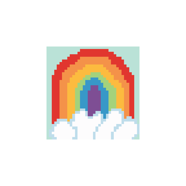 Square Rainbow 2" Square Mini Needlepoint Canvas