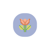 Tulip 1.75" Round Mini Needlepoint Canvas