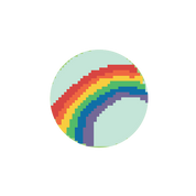 Rainbow Round Mini 1.75" Round Mini Needlepoint Canvas