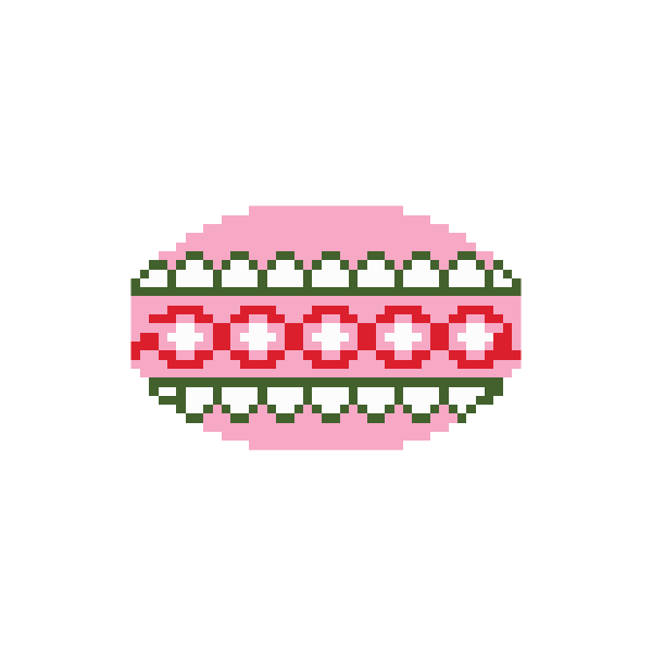 Ornament Pink 1.25"x 2.5" Mini Needlepoint Canvas