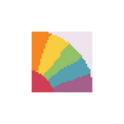 Grandmas Fan Rainbow 2" Square Mini Needlepoint Canvas
