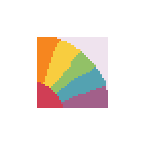 Grandmas Fan Rainbow 2" Square Mini Needlepoint Canvas