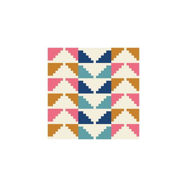 Flying Geese 2" Square Mini Needlepoint Canvas