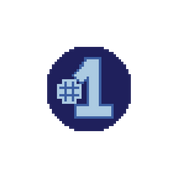 Number 1 Blue 1.75" Round Mini Needlepoint Canvas