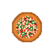 Pizza Big 2.25" round Mini Needlepoint Canvas