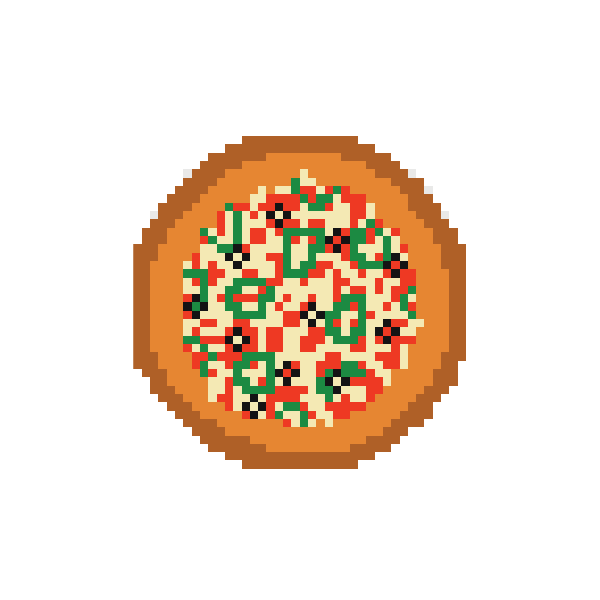 Pizza Big 2.25" round Mini Needlepoint Canvas