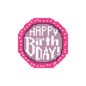 Birthday Cake 2.25" round Mini Needlepoint Canvas