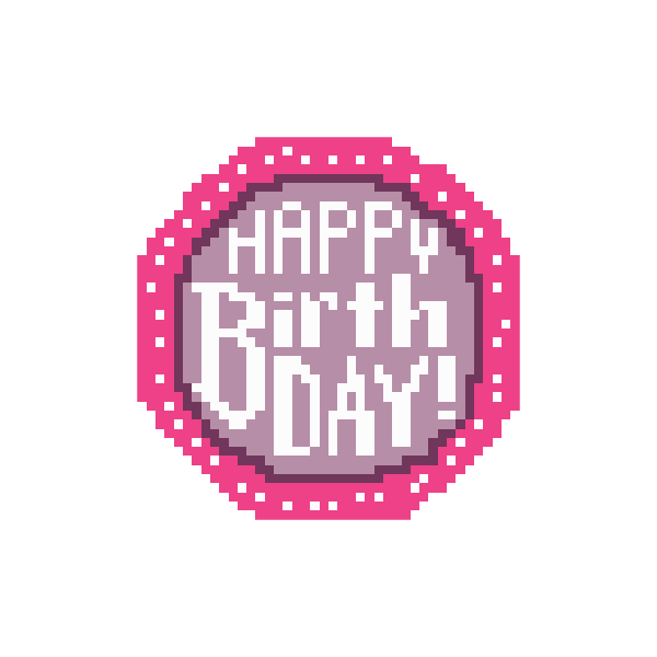 Birthday Cake 2.25" round Mini Needlepoint Canvas