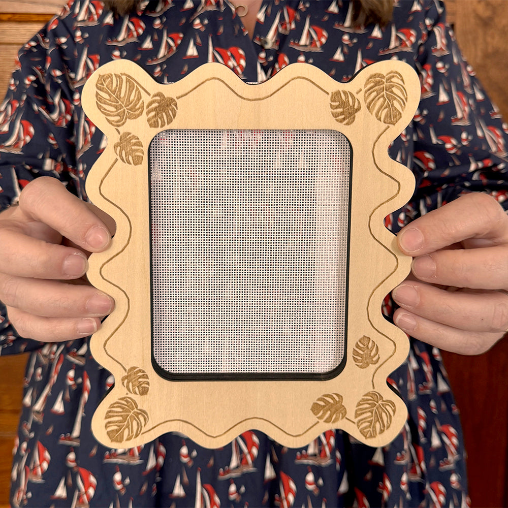 Monstera Needlepoint Stretcher Frame