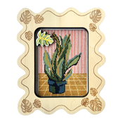 Monstera Needlepoint Stretcher Frame
