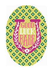 Good Luck Babe 4.25" x 7.25" Oval Needlepoint Canvas