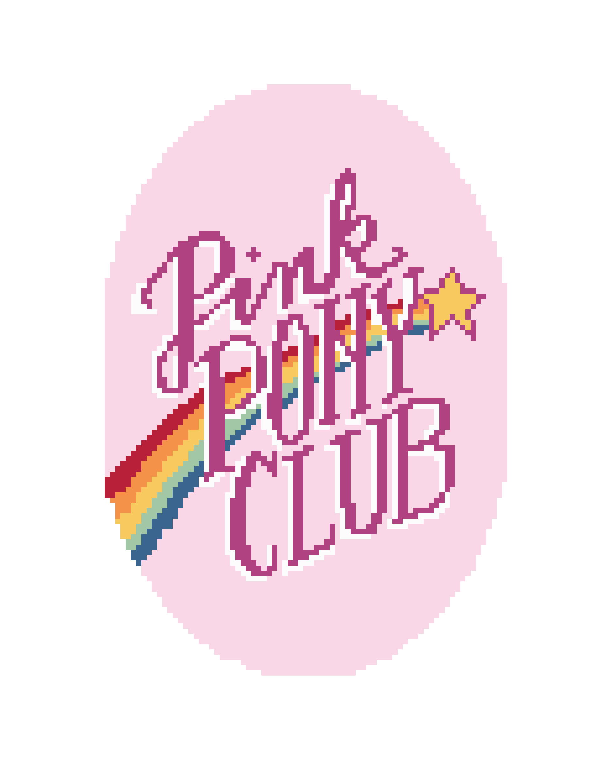 Pink Pony Club 4.25" x 7.25" Oval Needlepoint Canvas