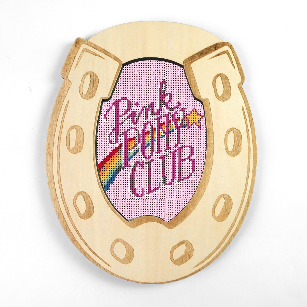 Pink Pony Club 4.25" x 7.25" Oval Needlepoint Canvas