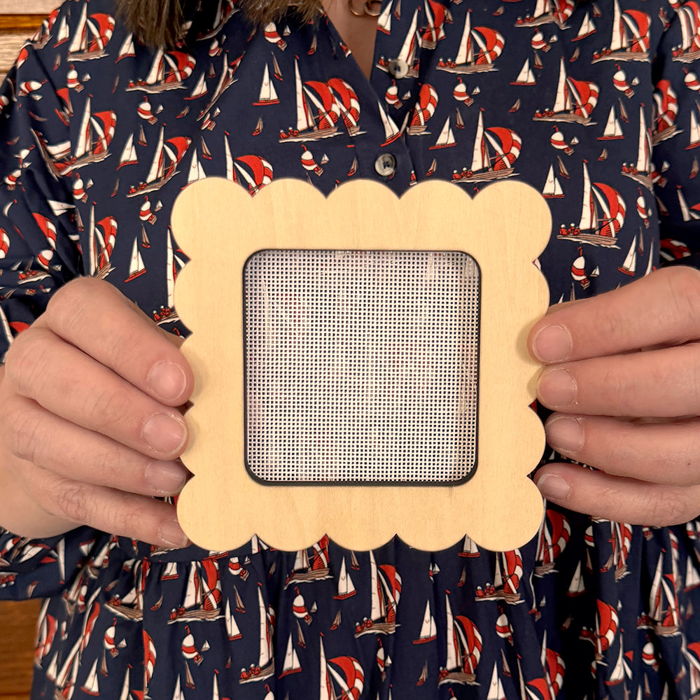 Scallop Square Mini Needlepoint Stretcher Frame
