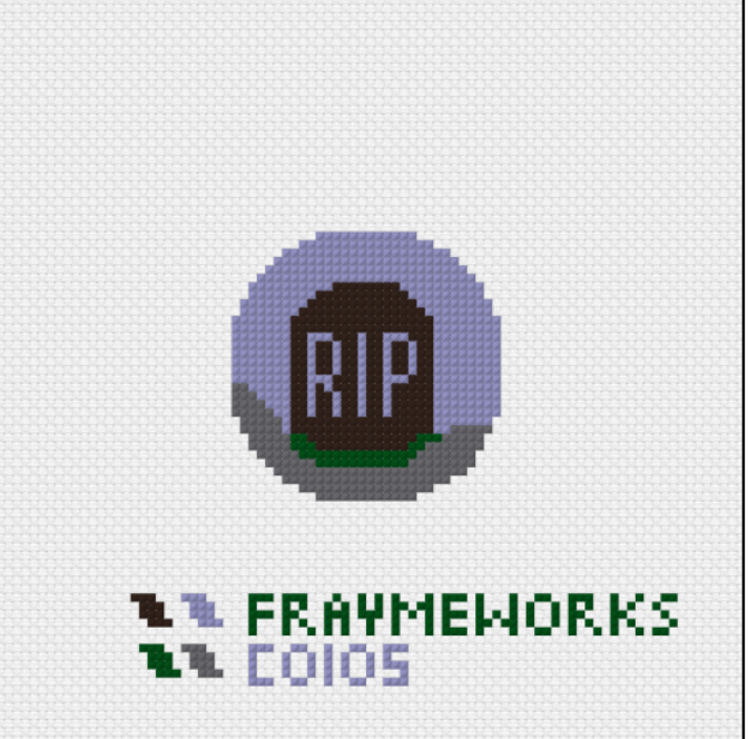 Digital Download Needlepoint Chart: RIP Gravestone Mini  18 mesh