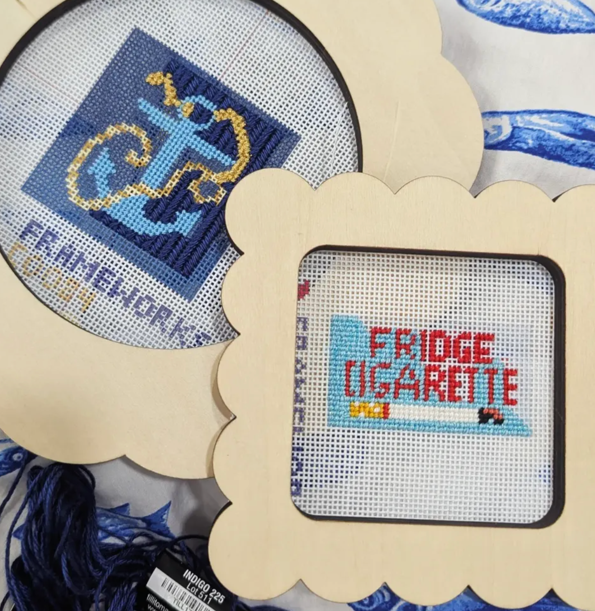 Fridge 1.25"x 2.5" Mini Needlepoint Canvas