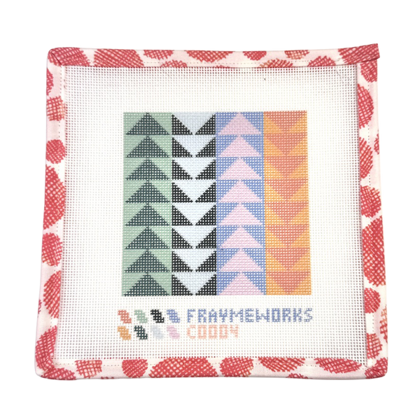 Flying Geese Quilt Block 4x4" Needlepoint Canvas