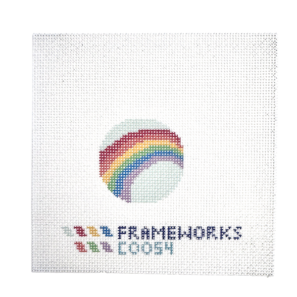 Rainbow Round Mini 1.75" Round Mini Needlepoint Canvas
